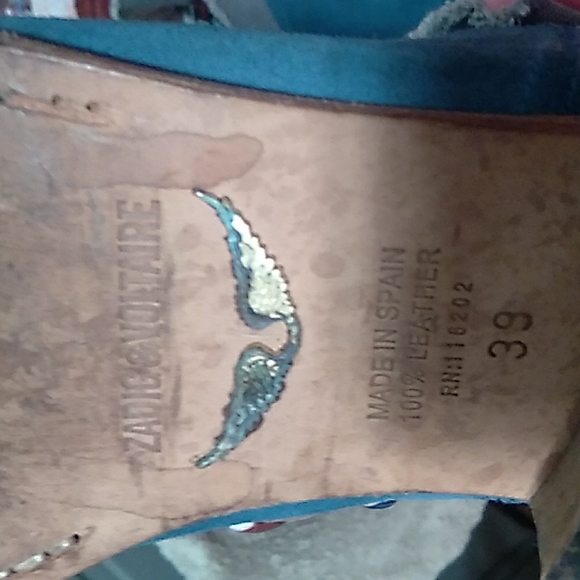 Zadig & Voltaire Teddy blue suede ankle boots. Size 39 EU,8.5 US. - Picture 3 of 5